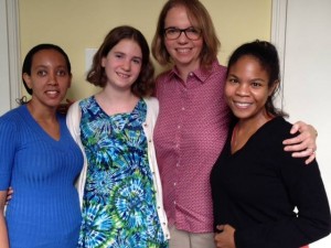 From left to right: Haben Girma, Harvard Law graduate; Elizabeth Ekstrand, daughter of the author; Victoria Ekstrand, UNC asst. professor; and Katie Savage, president of Advocates for Carolina.