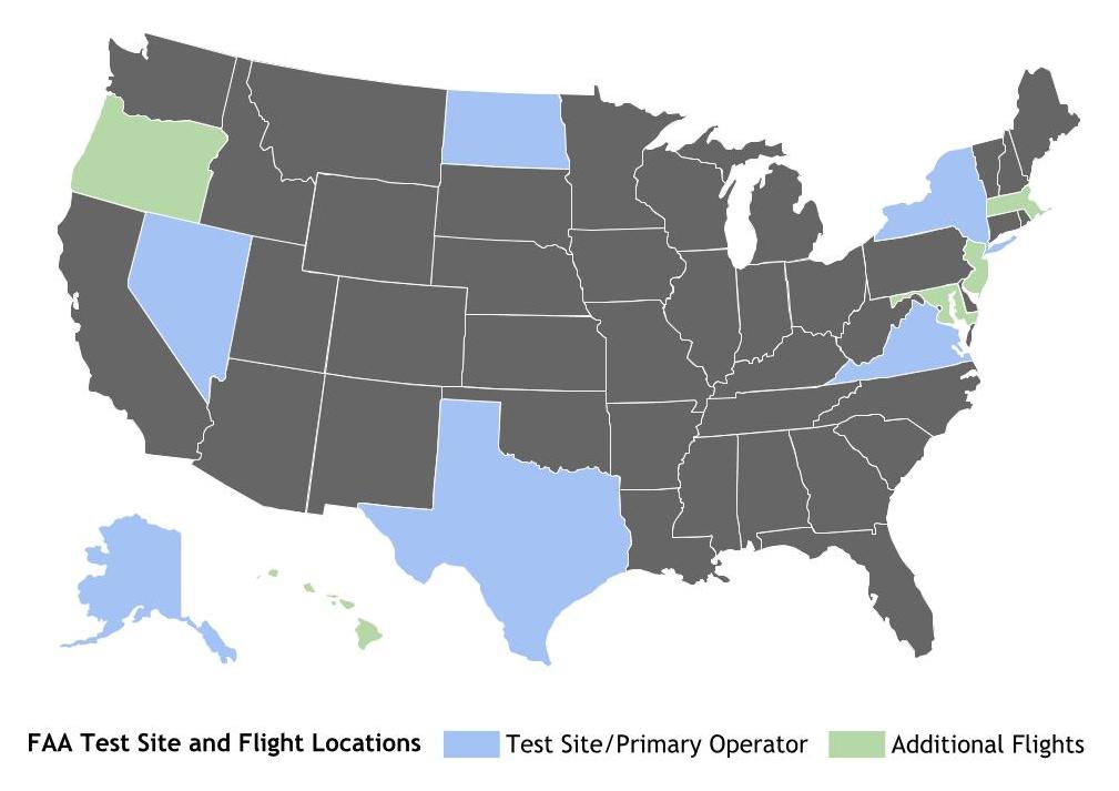 FAA Test Sites & Flight Locations Drones FAA