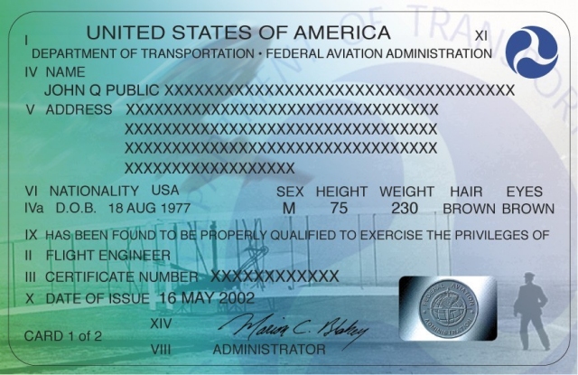"US pilots certificate front" by Wikipedia user Cleared as filed http://goo.gl/E8whm6 [CC licensed]
